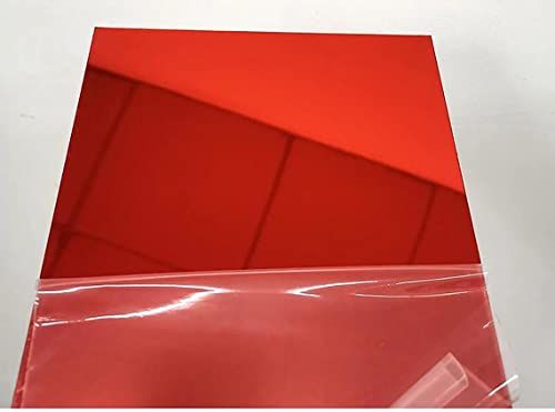 Conjunto de 2 folha de acrílico 1/8 Espelho vermelho, vermelho espelhado de acrílico Lucite Plexiglass