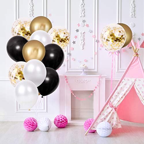 Balões de látex pretos de 10 polegadas, 100 PCs Balões pretos para decorações de festa de aniversário