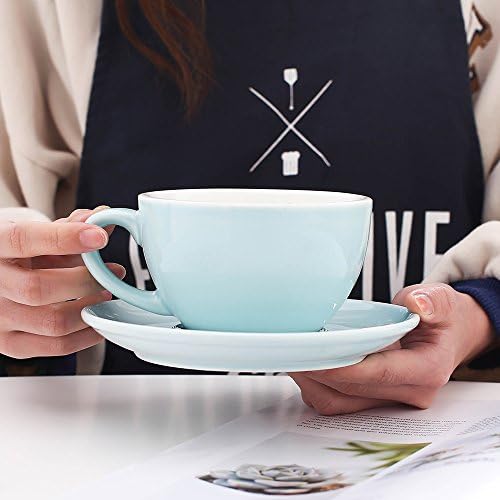 CoffeeZone Latte Art Cup e pires para latte e cappuccino, ótima forma de xícara para cafeteria e barista