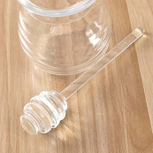 Bestonzon 250ml de vidro de mel jarra clara Jar com mergulhão e tampa para cozinha em casa