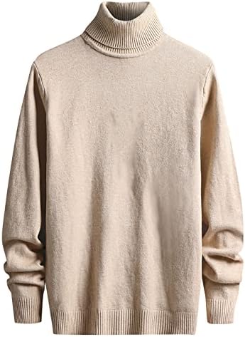 Suéter de malha Dudubaby para masculino suéter alto suéter de pescoço de coloração sólida suéter de fundo fino