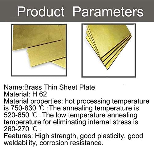 Yuesfz Brass Capper Placa de folha de metal Materiais industriais de resfriamento crua H62 Cu 100mmx300mm, 3mmx100mmx300mm folha de cobre pura folha de cobre