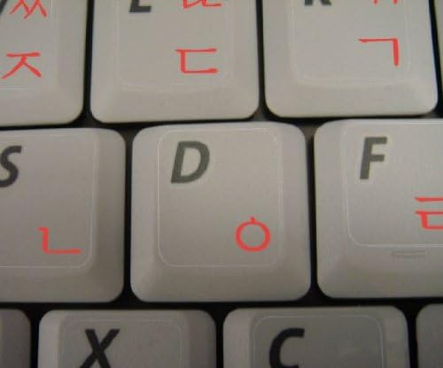 Adesivo de teclado coreano novo com letras vermelhas em fundo transparente para desktop, laptop