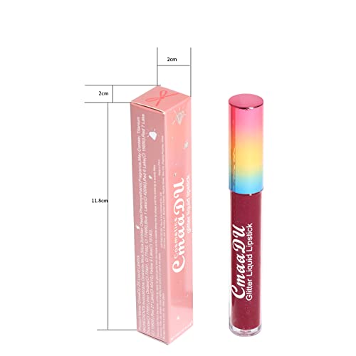 Faeyli Diamond Glitter de 6 cores Lipstick fosco, brilho líquido metálico de duração d'água para