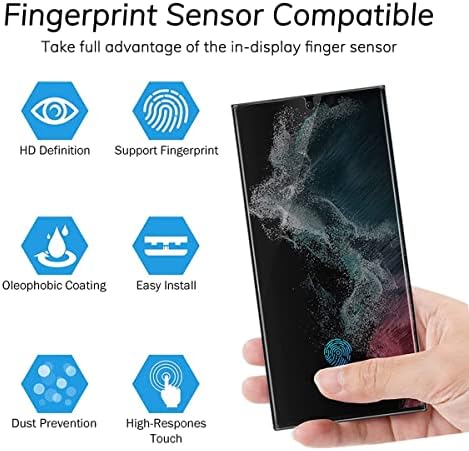 [4 pacotes] Glblauck para Samsung Galaxy S21 Protetor de tela de privacidade Ultra 5G [2 pacotes] [Suporte ao leitor