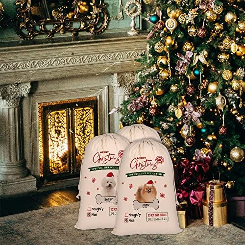 Bage You engraçado Golden Retriever Santa Sacks Sacos de tecido personalizados de cachorro com Saco de