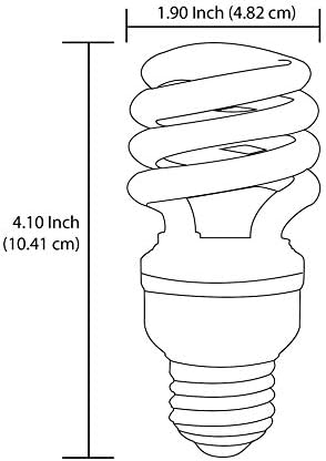 Sunlite 00608 -su mini lâmpada CFL em espiral, 13 watts, base média, 900 lúmens, 10.000 horas de vida útil, UL listado, 65k - Luz do dia 4 pacote