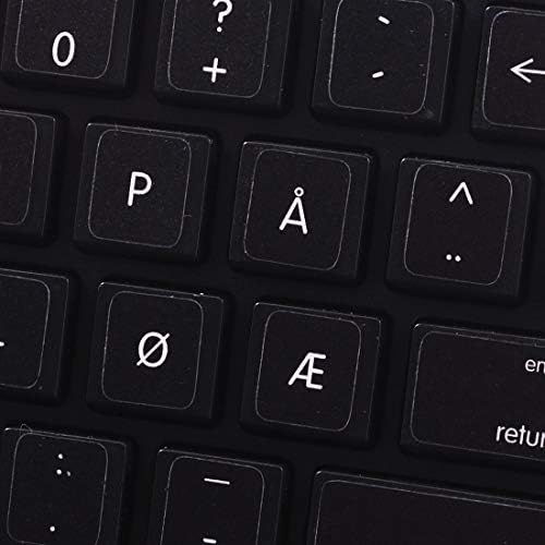 Mac Norwegian não transparente adesivos de teclado em fundo preto para laptop, desktop e notebook