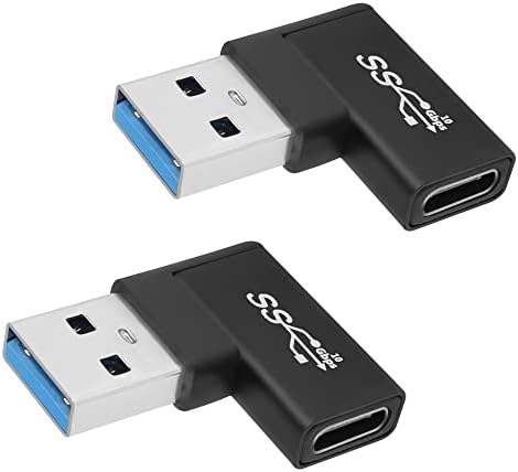 Qianrenon USB 3.1 para USB Adaptador de ângulo em forma de U 10 Gbps USB um macho para USB C fêmea de