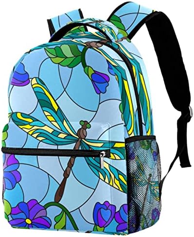 Dragonfly Folhagem e Flores Mochilas Meninas Meninas Bag de Livro Viagem Caminhando Camping Daypack Rucksack