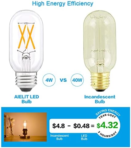 Bulbo LED de LED de 45 watts de Aielit, equivalente a 40 watts, 2700k Branco quente e 400 lm de 400