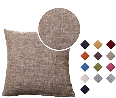 Yinge Removable Throw Phils, travesseiros de linho artificial Tampas de almofadas de cor pura de cor, travesseiros