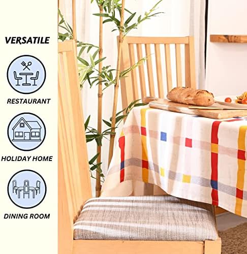 Tanta de mesa da fazenda folcultura ou retângulo de toalha de mesa ao ar livre, toalha de mesa quadriculada