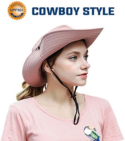 Oz Smart Sun Hat for Women, Chapéus de caçamba de rabo de cavalo largo Certificado UPF 50+ Proteção