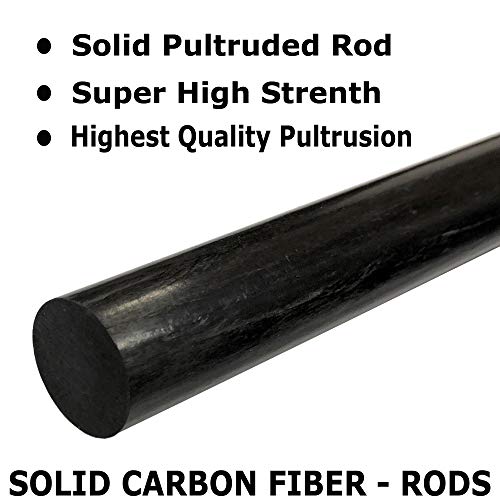 Peças - 2 mm x hastes de fibra de carbono de 1000 mm - hastes redondas de pultrudes sólidos. Super High Strength