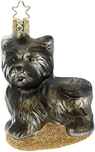Inge-Glas Dog Scottish Terrier 10075S020 Ornamento de Natal de vidro alemão IgM