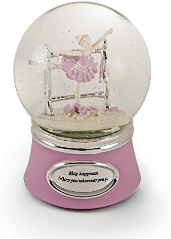 MusicBoxattic Inspiring Pink e Silver Animated Ballerina Snow Dome - muitas músicas para escolher