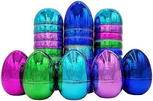 Ovos de Páscoa de Páscoa preenchidos com zumbo, ovos de páscoa de plástico coloridos, ficam de pé,