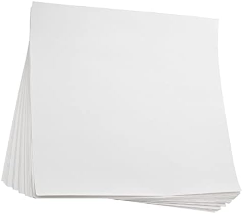 Craftybook White Cardstock Papel - 50pc branco 12x12in folhas de cartolina branca em massa para scrapbooking,