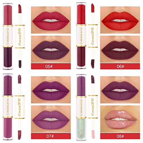 Evpct 7 cores batom fosco líquido +1 clear cleluming lip brighs makeup define lip stain packs vermelho
