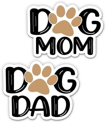 GT Graphics Express Dog Mom and Dog Dad Conjunto - 3 em cada adesivo de vinil - Para laptop de