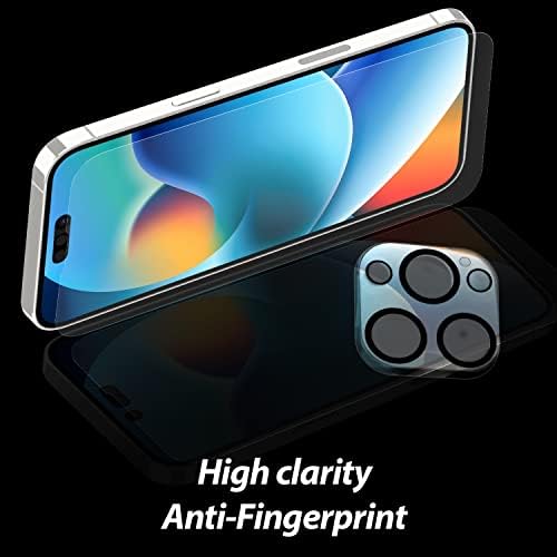 [WHITESTONE EZ] Glass 3Pack + Cam 3Pack - Apple iPhone 14 Pro Max Screen Protector [Dome Clear Glass EZ] Cobertura