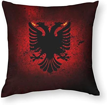 Tampas de travesseiro de arremesso de bandeira da Albânia com almofadas de travesseiro quadrado