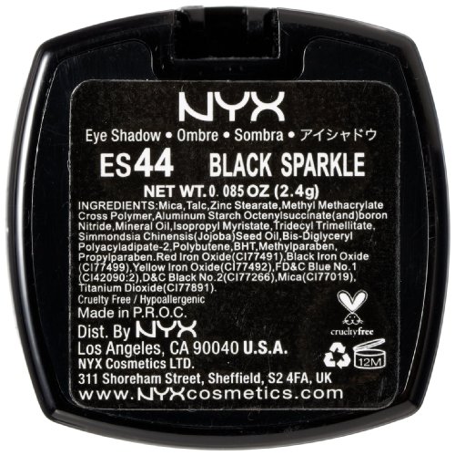 NYX Professional Makeup Single Shishadow, Black Sparkle, 2,4 g