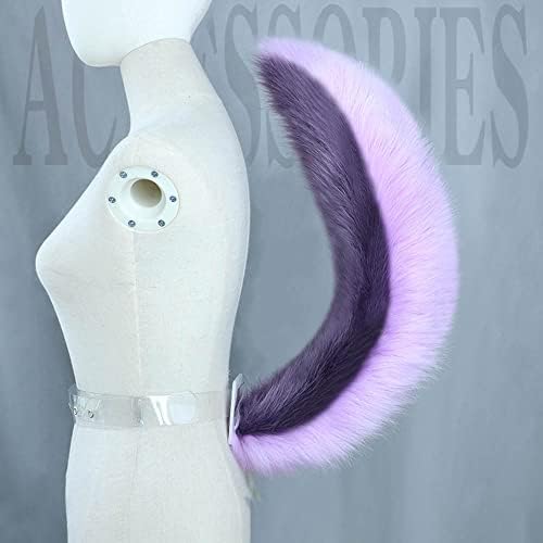 Angela0123 Purple Ear Tail Spot Spot Cosplay Prop Shot Shot Plush Fox cauda de cabeça de cabeça de cabeça ajustável