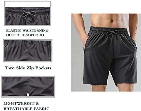 Buytop Mens Gym Workout Shorts Quick Dry Lightweight Shorts Athletic para Treinamento Em execução com bolsos