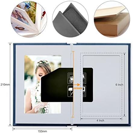 Álbum de fotos pequeno 4x6 possui 20, ideal para fotografia ou fotografia temática （preto）