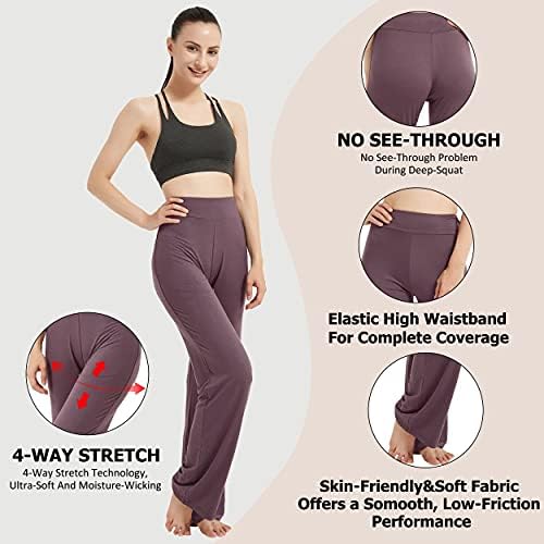 Calça de ioga de botas FELEMO para mulheres soltas de altura de barriga de cintura alta calça
