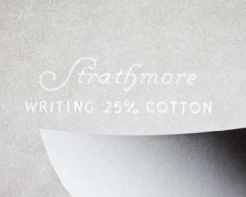 Strathmore escrevendo 25% de papel de papelaria de algodão Wove Acabar 90 Bright Bright Shade WaterMarked,