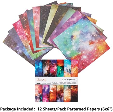 Papel de recrutamento, 14 lençóis scrapbooking paper almofada de 12x12 polegadas Padrão estrelado Padrão
