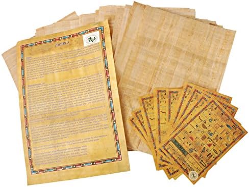 Conjunto de papel em branco do papiro egípcio de 50 folhas para projetos de arte recarregando