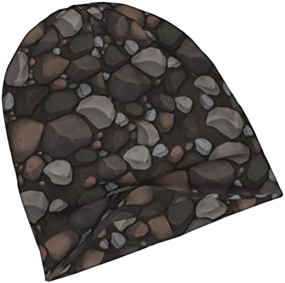 Beanie Warm Skull Knit Hat Trendy Headwear NightpAp para homens de elasticidade masticidade Cap preto