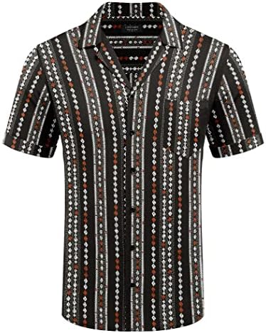Coofandy Men's 2 peças camisa definida com manga curta Button Down Down Casual Hippie Holiday Beach T-shirts Shorts