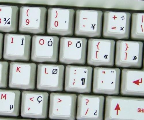 Etiquetas internacionais de teclado em inglês dos EUA no fundo branco