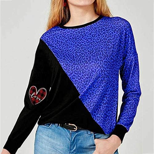 Camisas de corrida Mulheres adoram estampa de leopardo Round Ncond Stitching