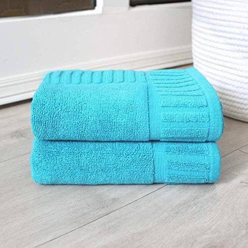 Tapete de toalha de banho Hurbane para o conjunto de banheiros algodão turquesa 4 pcs