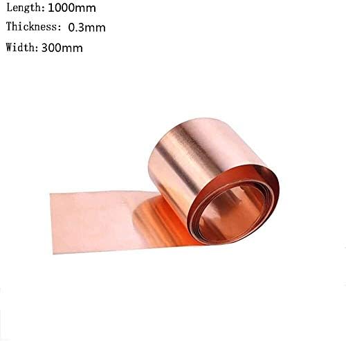 Folha de cobre Nianxinn 99,9% Folha de metal de cobre Cu 0,3x300x1000mm para folhas aeroespaciais de artesanato