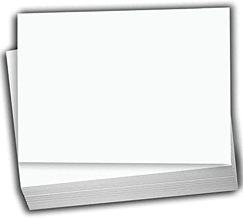 Hamilco White Cardstock - Flat 4 x 6 PESO DE PESO DE 80 LB PARTIMANTE PARA PRIMATIVA - 100 PACK