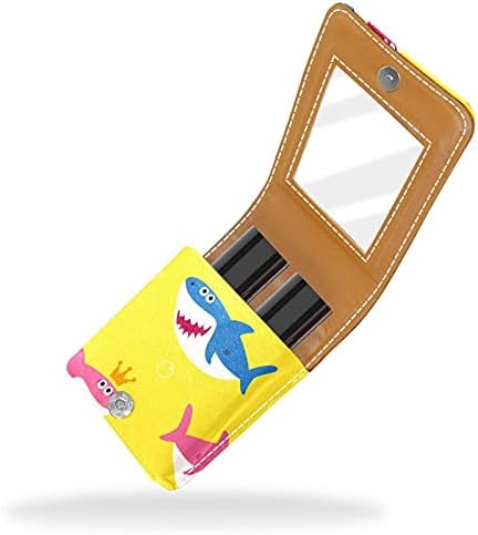 Caixa de batom de maquiagem para o organizador de batom portátil de tubarão da coroa de desenho animado