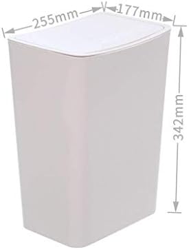 Lata de lixo de cozinha mtylx, moda retangular com lixo de tampa lata de quarto de cozinha retangular cesta