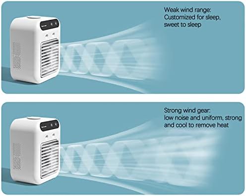 Ventilador de ar condicionado portátil, mini refrigerador de ar evaporativo com 2 velocidades, Ultra-Quiet, 3 em 1 USB Recarregável Air Filador de Refrigeração do Refrige