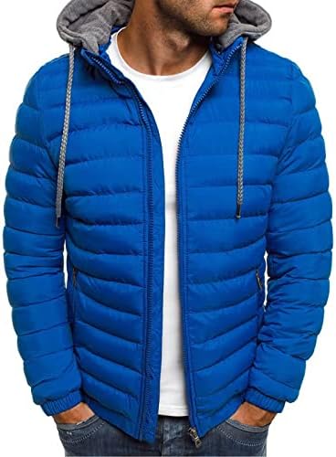 FSAKJKEE Puffer Jacket Men, Down Coats Appellance Manga longa Casacos de inverno Capuzes espessos jaquetas de