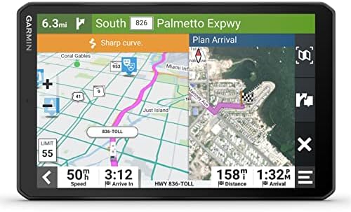 Garmin RV 895 GPS Navigator, grande, fácil de ler de 8 , roteamento de trailer personalizado, imagens