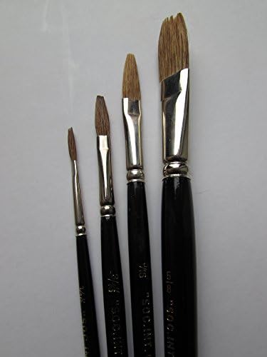Conjunto de 4 pincel de letra SignWriter Brush Brushes 1/16 ''-3/16 ''-5/16 ''-5/8 ''
