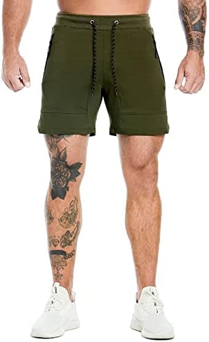A Waterwang Mens Gym Shorts, 5 ”de shorts para homens de corrida atlética com zíper com bolsos