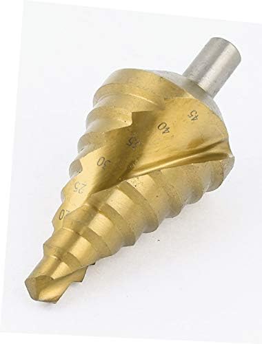 X-Dree Gold Tone redondo flauta em espiral de 8 etapa Bit 10-45mm (broca en espiral de 8 'de vástago